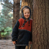 Kids Woodville Stitch NZ Wool Jersey - Orange