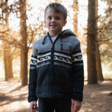 Kids Whale Bay NZ Wool Jacket - Charcoal