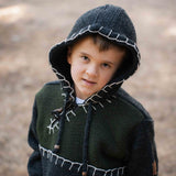 Kids Woodville Stitch NZ Wool Jersey - Forest
