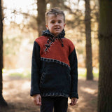 Kids Woodville Stitch NZ Wool Jersey - Orange