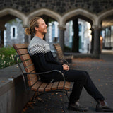 Mens Nordic Australian Lambswool Jersey - Black