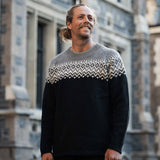 Mens Nordic Australian Lambswool Jersey - Black