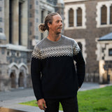 Mens Nordic Australian Lambswool Jersey - Black