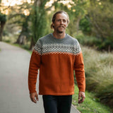 Mens Nordic Australian Lambswool Jersey - Rust