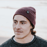 Merino Wool Fisherman Beanie - Grape