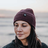 Merino Wool Fisherman Beanie - Grape