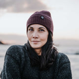 Merino Wool Fisherman Beanie - Grape