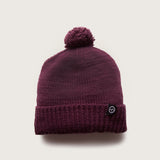 Merino Pom Pom Beanie - Grape