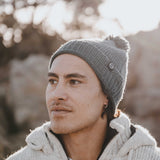 Merino Pom Pom Beanie - Slate