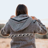 Women's Raglan Wave NZ Wool Jacket - Stone Grey