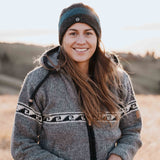 Women's Raglan Wave NZ Wool Jacket - Stone Grey