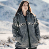 Women's Raglan Wave NZ Wool Jacket - Stone Grey