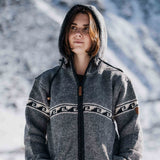 Women's Raglan Wave NZ Wool Jacket - Stone Grey