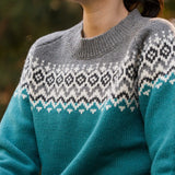 Womens Nordic Australian Lambswool Jersey - Aqua
