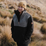 Womens Station Half Zip NZ Wool Jersey - Charcoal Grey
