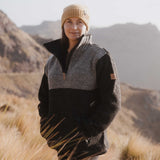 Womens Station Half Zip NZ Wool Jersey - Charcoal Grey