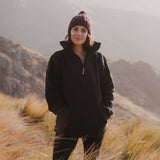 Womens Station Half Zip NZ Wool Jersey - Charcoal