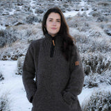 Womens Station Half Zip NZ Wool Jersey - Dark Natural Brown