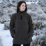 Womens Station Half Zip NZ Wool Jersey - Dark Natural Brown