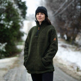 Womens Station Half Zip NZ Wool Jersey - Forest Green
