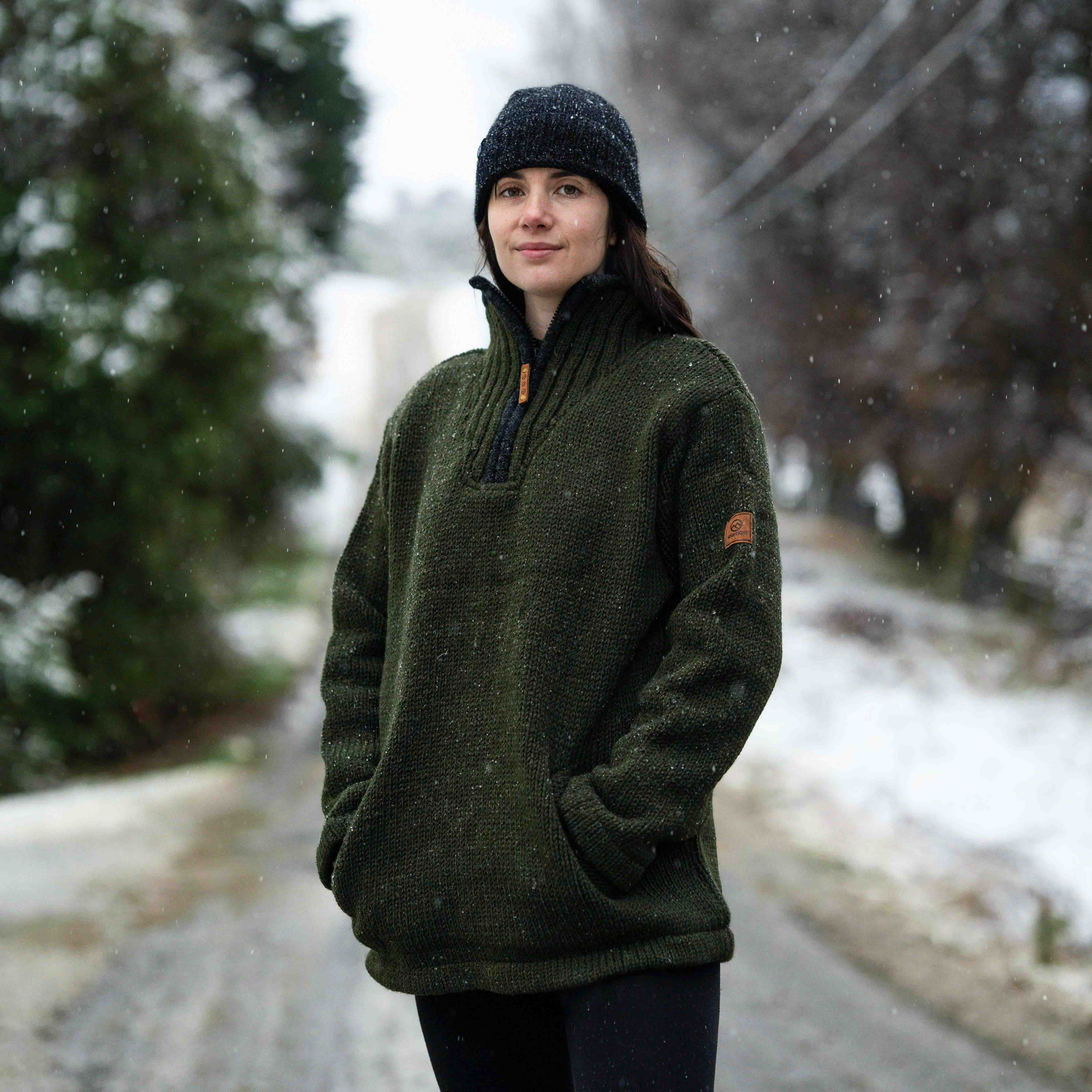 Womens Half Zip Jumper Womens Heavy Thick Wool Jumpers