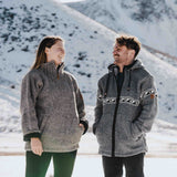 Womens Station Half Zip NZ Wool Jersey - Natural Brown