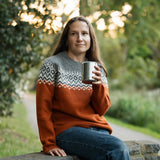 Womens Nordic Australian Lambswool Jersey - Rust