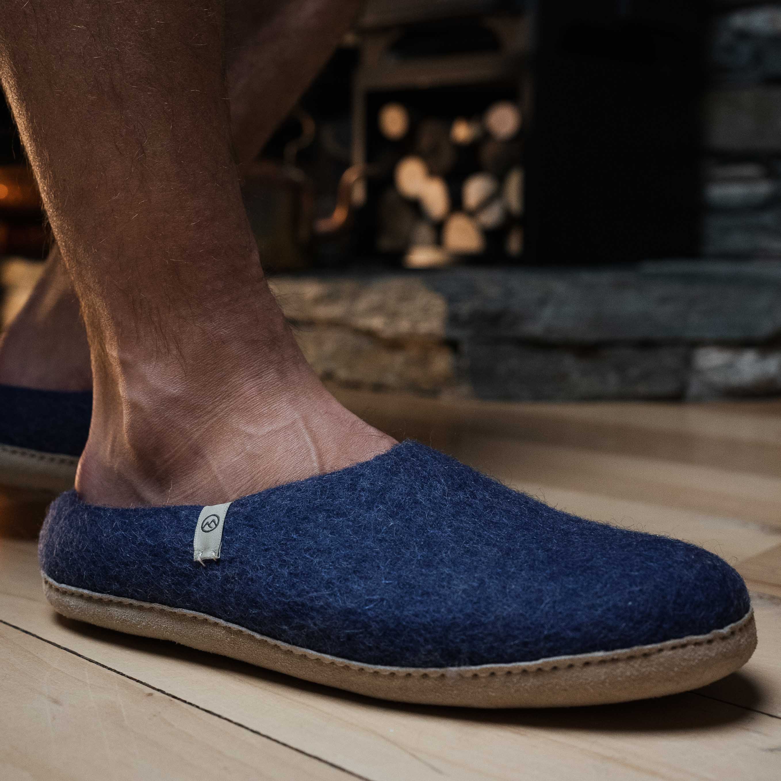 NZ Wool Slippers - Denim