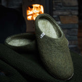 NZ Wool Slippers - Moss