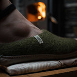 NZ Wool Slippers - Moss