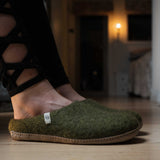 NZ Wool Slippers - Moss