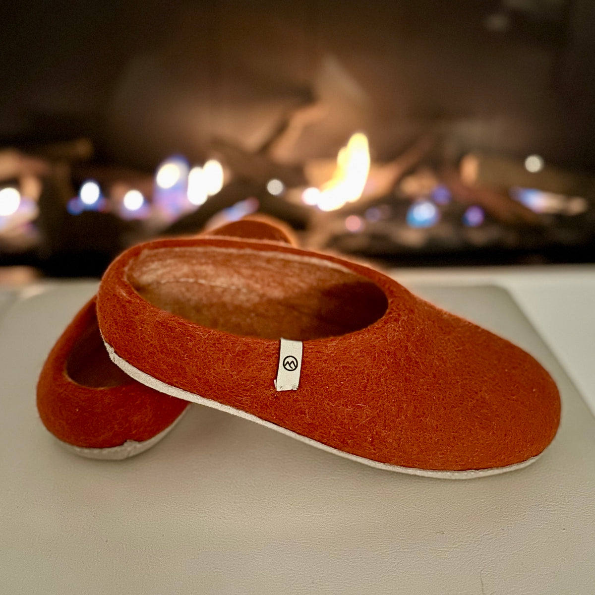 NZ Wool Slippers - Orange