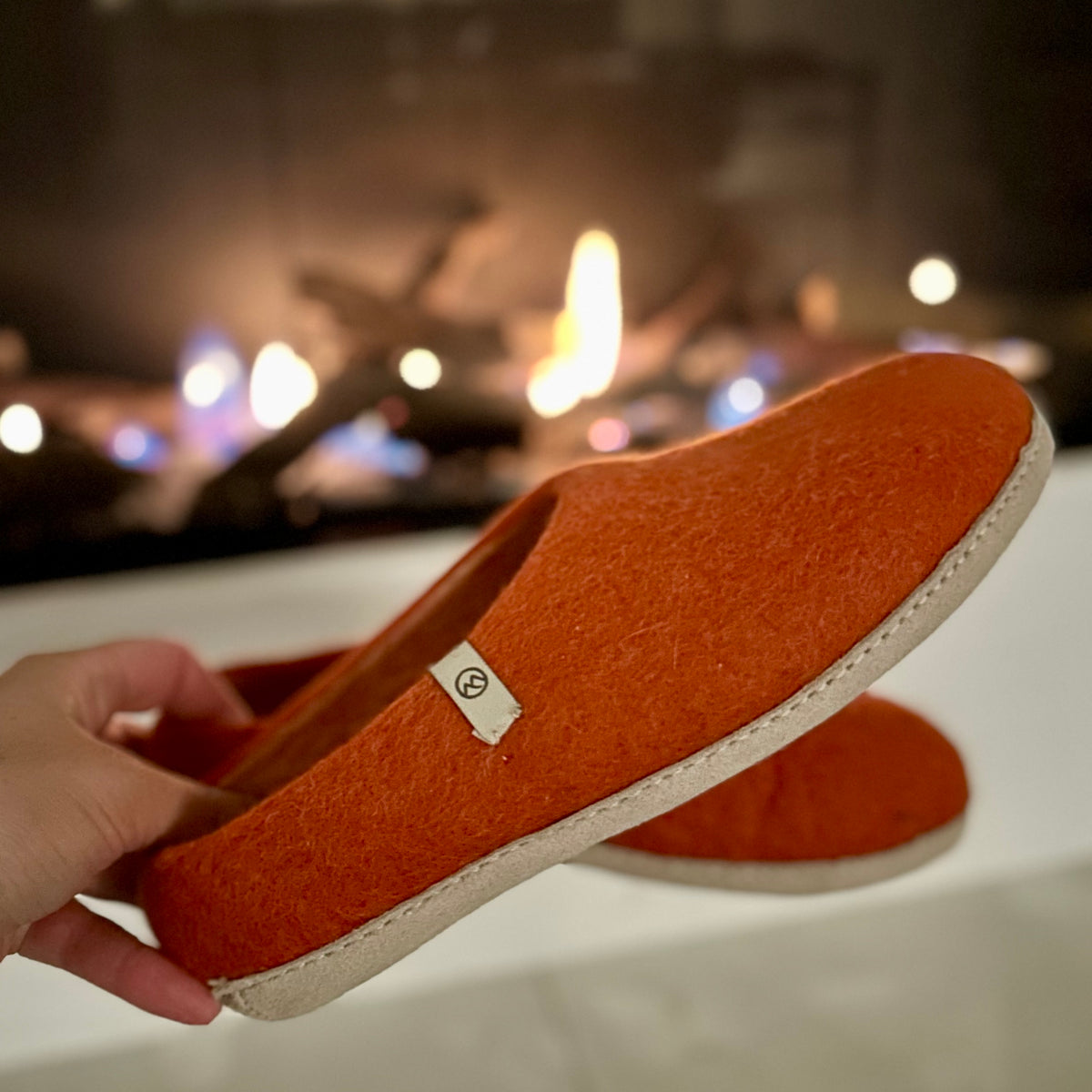 NZ Wool Slippers - Orange