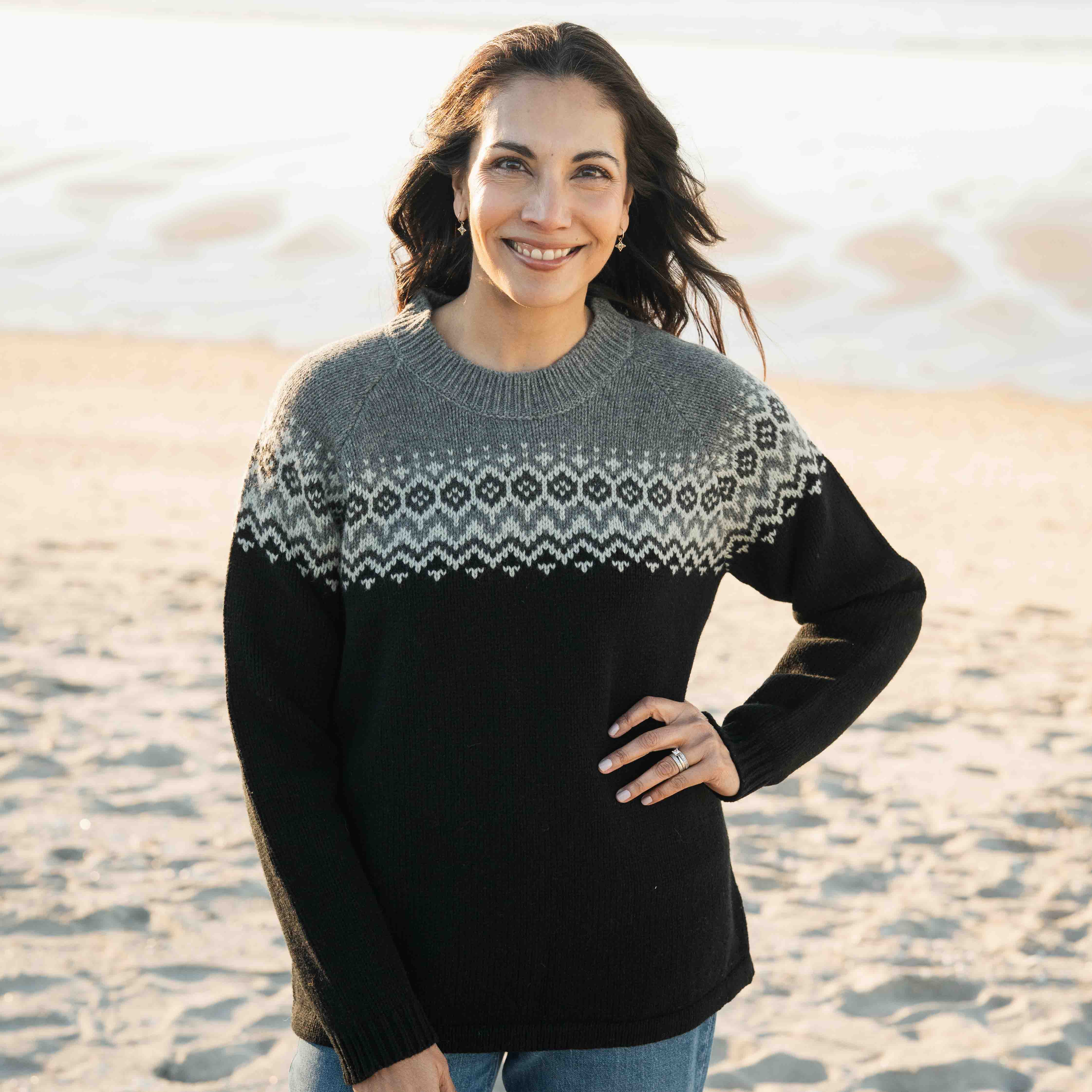 Womens Nordic Lambswool Jersey - Black