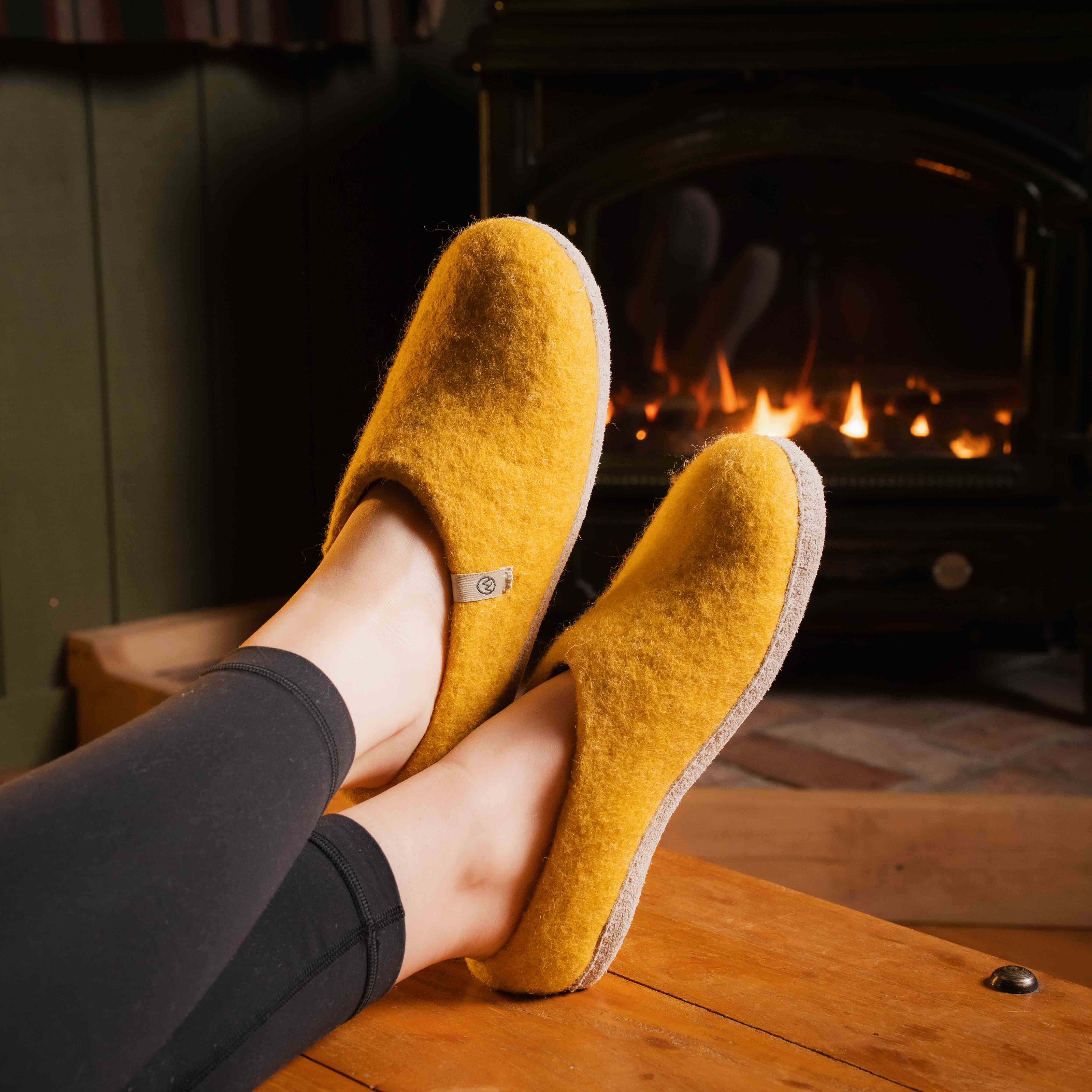 NZ Wool Slippers - Yellow