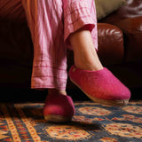 NZ Wool Slippers - Pink