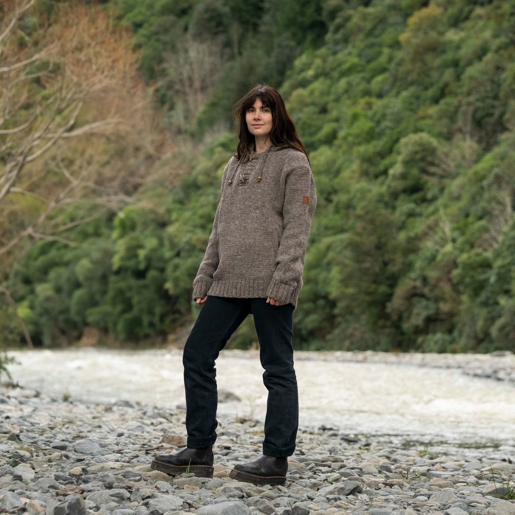 Women's Coastal NZ Wool Jersey - Natural Brown