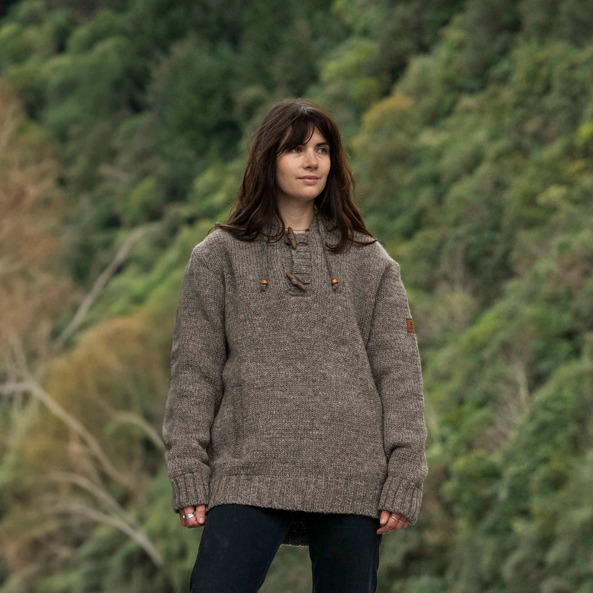 Women&#39;s Coastal NZ Wool Jersey - Natural Brown