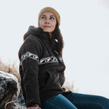 Women's Raglan Wave NZ Wool Jacket - Charcoal