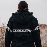 Women's Raglan Wave NZ Wool Jacket - Charcoal
