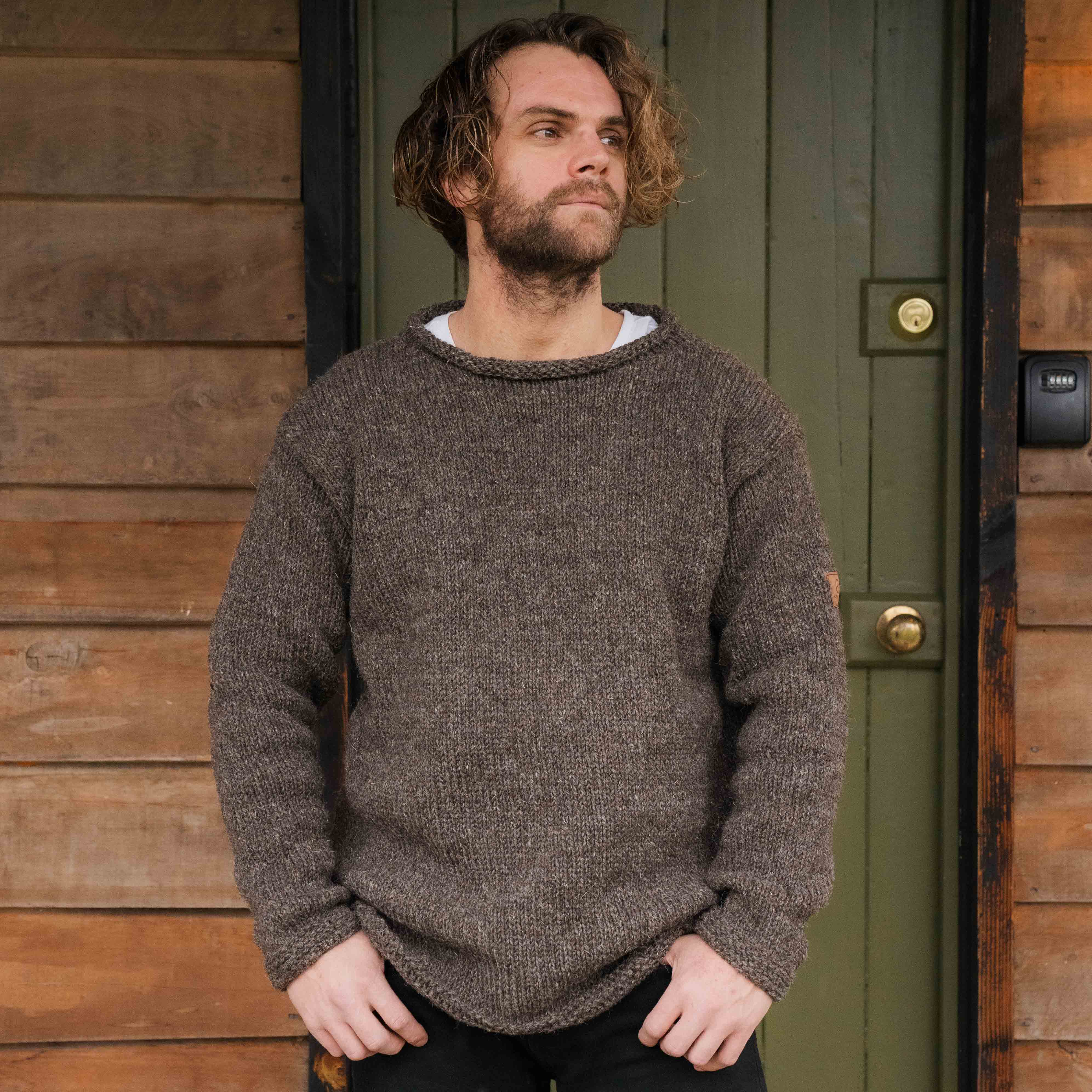 Men's Weekender NZ Wool Jersey - Dark Natural Brown