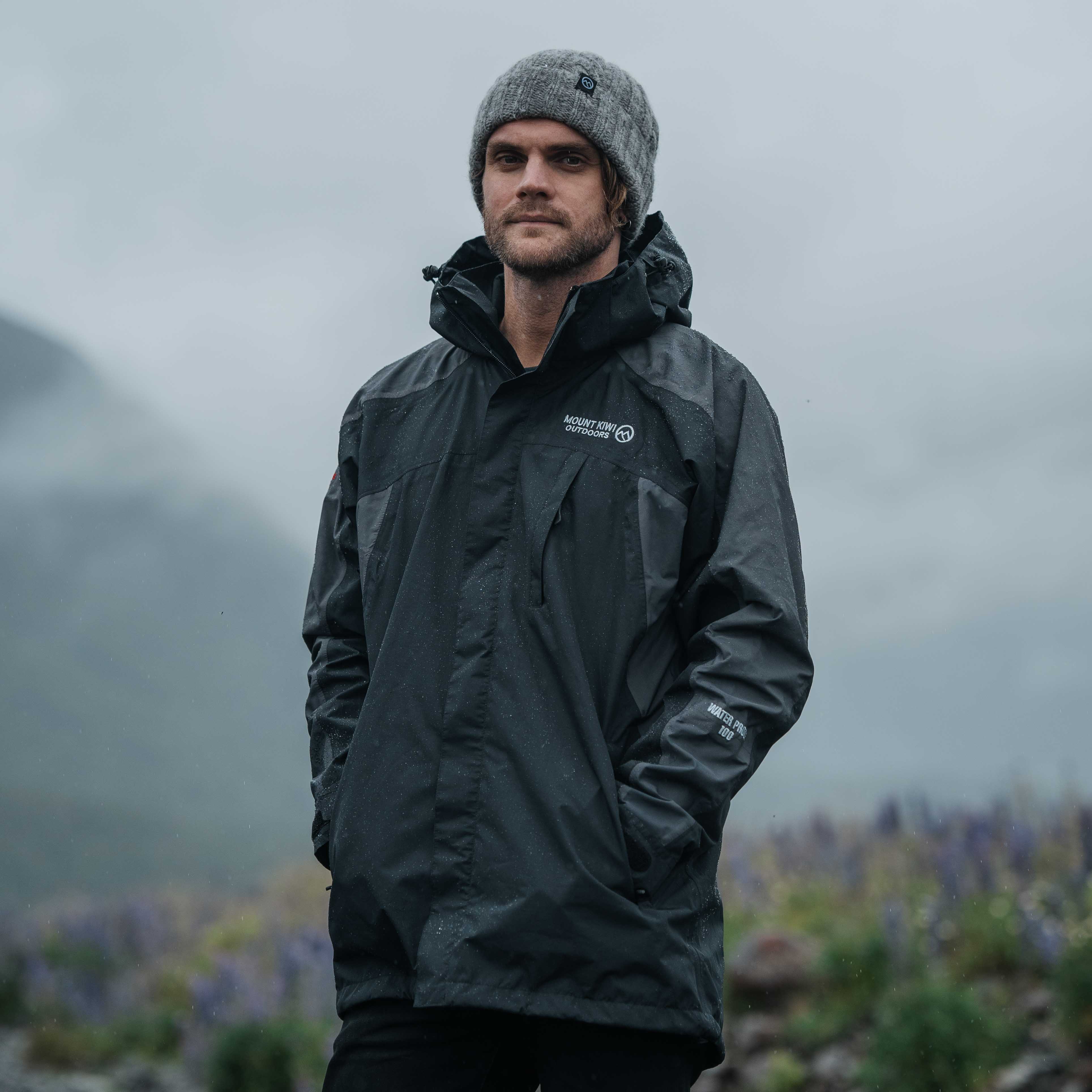 Ventura Waterproof Rain Jacket Men Black Grey