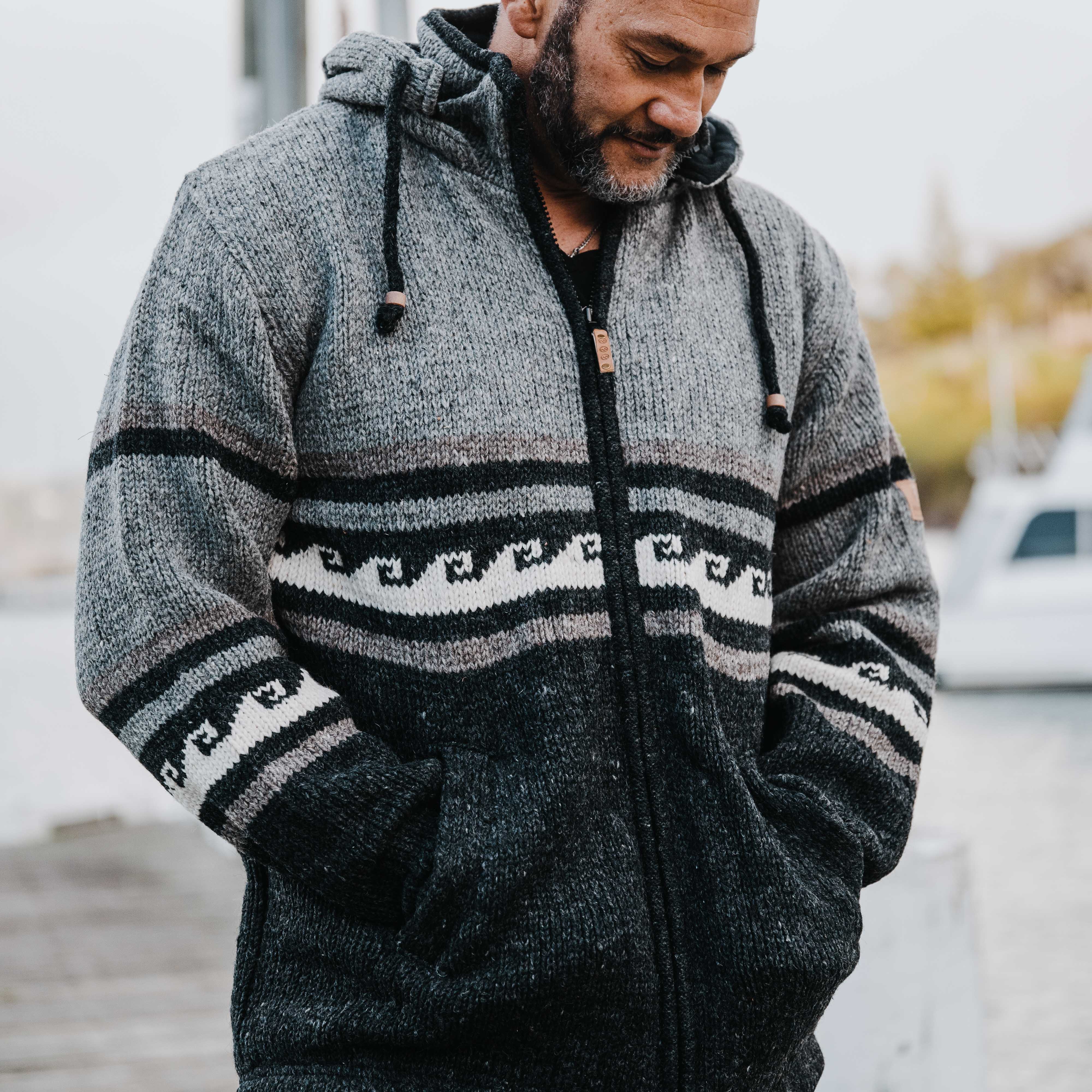 Men's Whale Bay NZ Wool Jacket - Charcoal