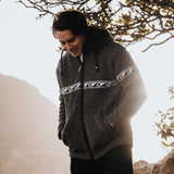 Men's Raglan Wave NZ Wool Jacket - Dark Natural Brown