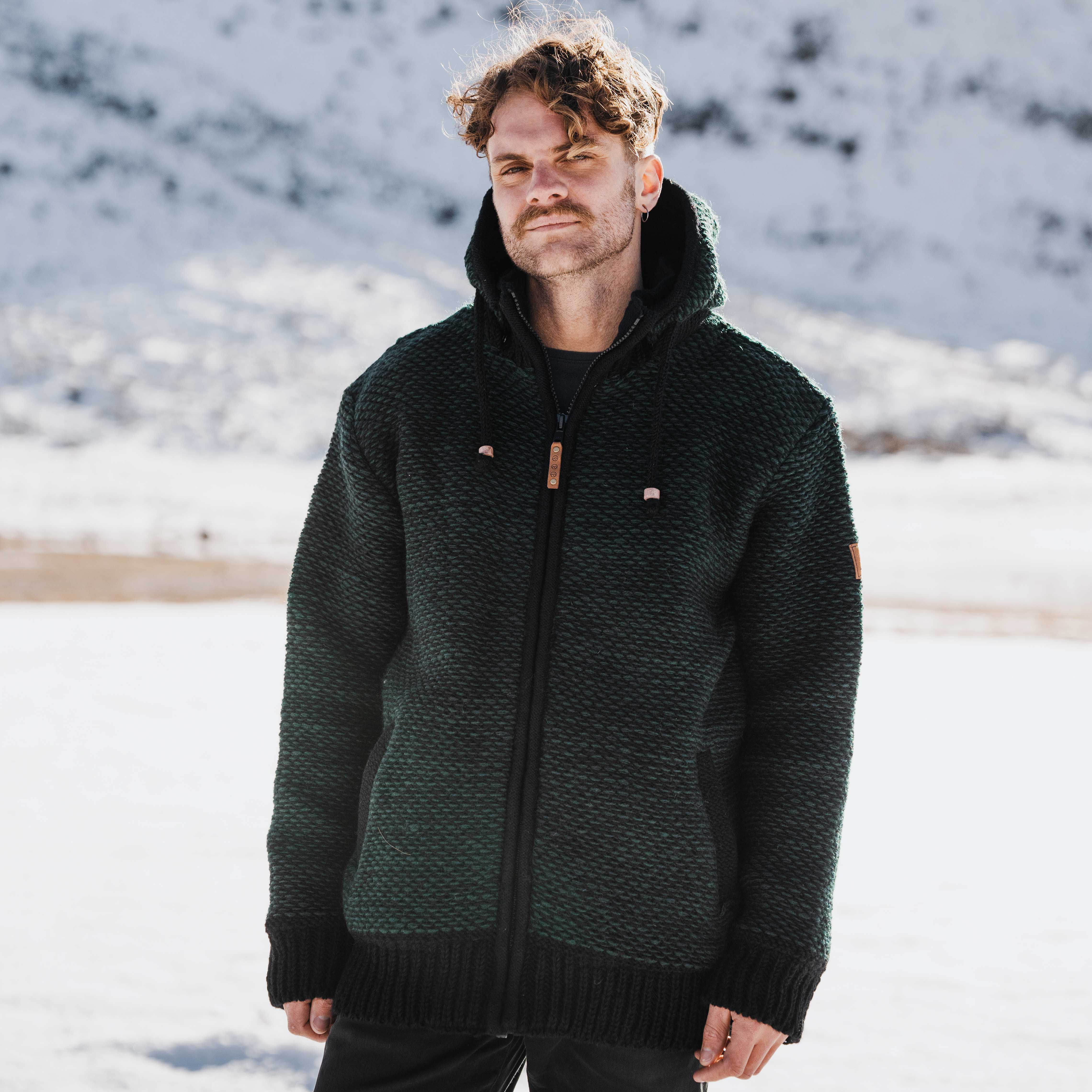 Mens Punakaiki NZ Wool Jacket - Forest