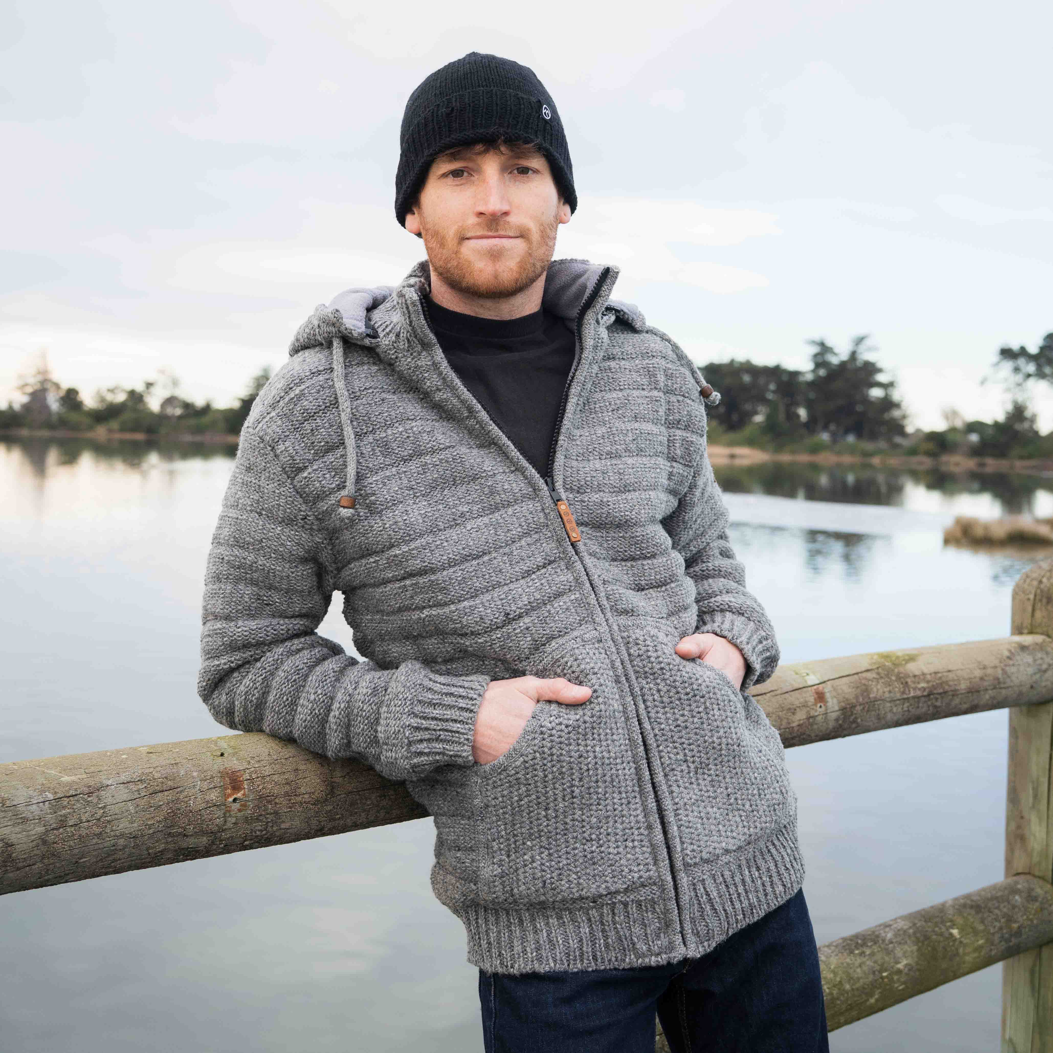 Mens Byron Bay NZ Wool Jacket - Grey