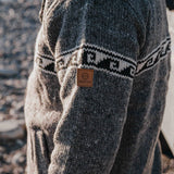 Men's Raglan Wave NZ Wool Jacket - Stone Grey