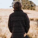 Mens Station Half Zip NZ Wool Jersey - Brown Mix