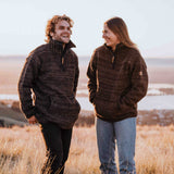Mens Station Half Zip NZ Wool Jersey - Brown Mix