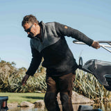 Mens Station Half Zip NZ Wool Jersey - Charcoal Grey